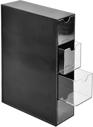 Cajón de Almacenamiento de Cápsulas de Café, Soporte de Cápsulas de Café, Organizador de Cápsulas de Café con 4 Gavetas, Empilable Multiuso para Cocina Oficina, Acrílico Negro