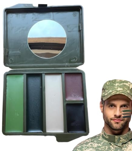 Pintura facial de camuflaje para caza, barra de maquillaje de camuflaje par