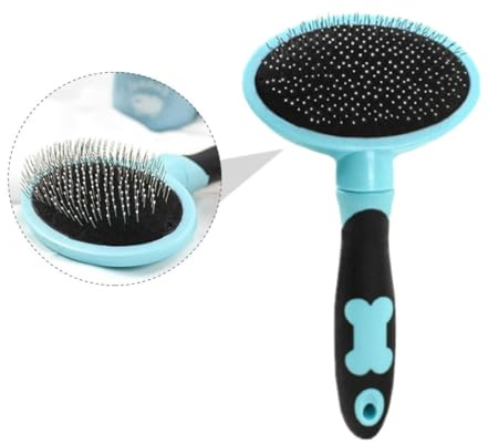 Cat Brush Grooming Tool with Ergonomic Handle for Pets | 1pcs Set Blue Stainless Steel and Plastic Build , Massage Feature Suitable for Dog and Cat Grooming
