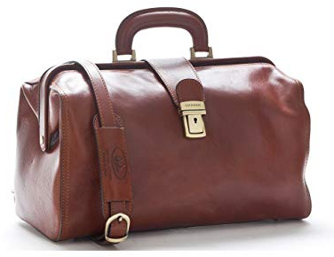 DD Firenze D&D - Borsa Medico Minimal con Tracolla (Mogano Opaco) - D&D0205 - Made in Italy
