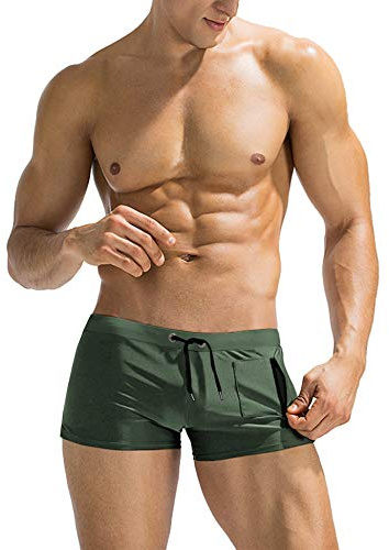 COOFANDY Mens Swim Trunks Swimwear Bathing Suit Swim Brief Square Leg Board Short