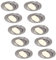 HCFEI 10er set LED Einbaustrahler dimmbar matt-chrom schwenkbar 5W flach 230V Einbau-Spot Strahler Einbauspot 68mm Bohrloch, 120°Abstrahlwinkel, Warmweiß 3000K