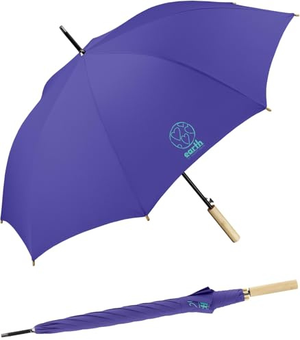 happy rain Parapluie automatique Earth, Quartz bleu, 106,5 cm