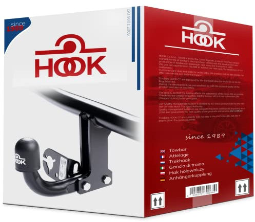 Hook starre AHK Anhängerkupplung kompatibel mit Dacia Sandero II 2013-2020 + universell Elektrosatz 13-polig