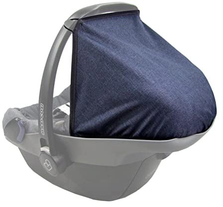 BAMBINIWELT Sonnenverdeck Sonnendach Sonnenschutz für Babyschale kompatibel mit Maxi Cosi PEBBLE meliert (marine meliert)