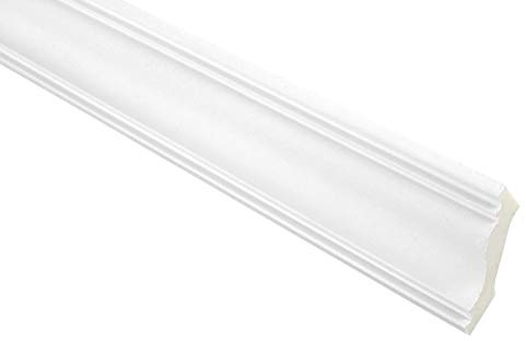 HEXIM Stuckleisten glatt PU Polyurethane Stuck Dekorbau für Wand und Decke | 20 Meter FH9026 38x40mm Restposten | Deckenprofil Flachleiste