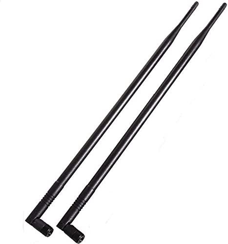 Lot de 2 antennes mâles MIMO RP-SMA double bande WiFi 2,4 GHz 5 GHz 5,8 GHz 8 dBi pour routeur WiFi, réseau sans fil, carte Bluetooth, adaptateur USB, caméra IP de sécurité, moniteur de surveillance
