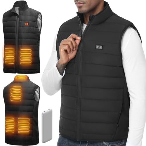 LABEWVI Heated Vest, Gilet for Men Women with 10000mAh Power Pack Included, Electric Body Warmer, Jacket Washable, 3 Heating Level | 6 Heat Up Zone, Self Warm Waistcoat