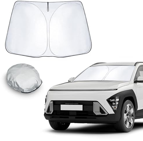 CDEFG Compatible con Hyundai Kona SX2 2024 2025 Híbrido EV Eléctrico Parasol Cubierta Parabrisas Parasol La Pared de Sonido Delantera Parabrisas Parasol para Coche Kona SX2 2024 Accesorios
