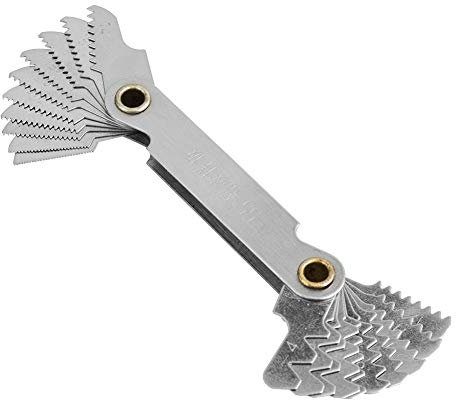 Edelstahl-Gewindelehre, Edelstahl-Gewindesteigungslehre, Imperial 55° 20 Blätter, und Leicht, Bequem zu Tragen, Einfach, Gewinde