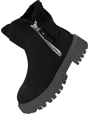 todays offers special deals prime deals Ankle Boots for Women Low Heel Chunky Heel Ankle Boots Non Slip Walking Boots Round Toe Waterproof Trekking Boots Waterproof ladies cowboy boots