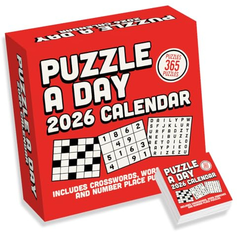 Daily Puzzle Desk Calendar 2026 – Crossword, Sudoku & Word Search