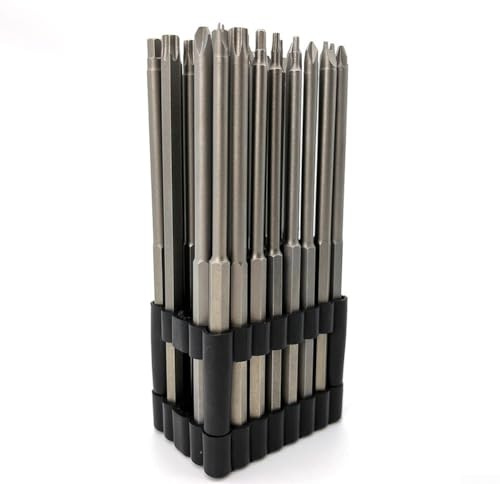 UrbanHui Juego de destornilladores extendidos de 32 piezas, 150 mm de largo, destornillador eléctrico, broca de destornillador, juego de brocas de seguridad, acero al cromo vanadio, puntas de estrella