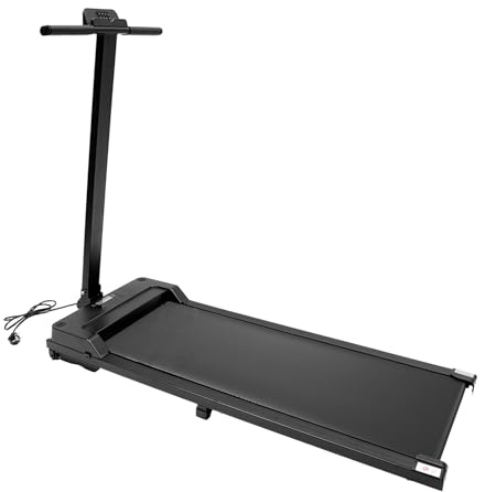 1–6 km/h elektrisk löpband för hemmet, vikbara löpband upp till 100 kg, tyst bärbar promenaddyna med fjärrkontroll och LED-display, vikbar treadmill running machine (svart)