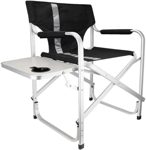 OPIGJUFD Silla de Director Plegable Silla de Director Plegable con Mesa Auxiliar, Silla portátil for maquilladores Capacidad 136 kg for Uso en Altura Barra, Estudio(with Side Table)