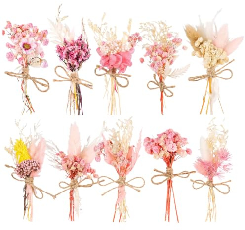 Konstgjorda Små Blommor Bukett 12-pack, Torkade Blommor i Mini-stil, Dekorativa Grenar för DIY-pyssel, Heminredning och Bröllopsfest, Lila