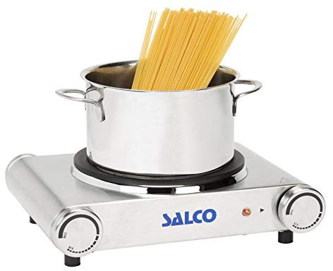 Salco Einzelkochplatte Thermostat mit stufenloser Temperaturregelung Überhitzungsschutz 1500Watt