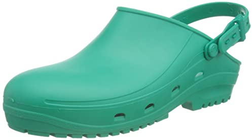 REPOSA MAX - Zuecos Sanitarios Mujer y Hombre en Goma con Suela Antideslizante SRC, Zuecos Enfermera Anatómicos con Correa Ajustable, Zapatos Sanitarios Esterilizables Antishock Transpirables Ligeros