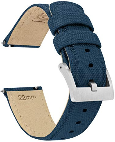 Barton Toile à voile en nylon de qualité supérieure à dégagement rapide - Couleur et largeur au choix : 18 mm, 19 mm, 20 mm, 21 mm, 22 mm, 23 mm, 24 mm