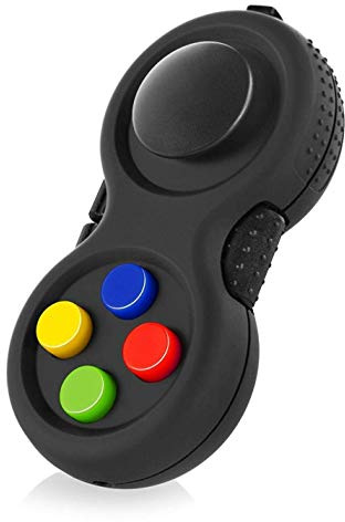Klassisk kontroll speldyna fidget fokus leksak med 8 fidgetfunktioner och snodd – perfekt för att lindra stress