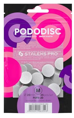 Staleks Pro Disposable Files-Sponges for Pedicure Disc PODODISC M Expert 20 – 320 Grit – 25 Pcs – Buffing and Polishing – for Smooth Foot Finish