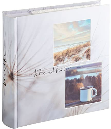 Hama Fotoalbum Relax mit Memo (Erinnerungsalbum, Urlaub, Geburtstag, 22 x 22,5 cm, 100 Seiten mit H?llen f?r 200 Fotos 10 x 15 cm, Memozone und SD-Karte) mehrfarbig/Breathe