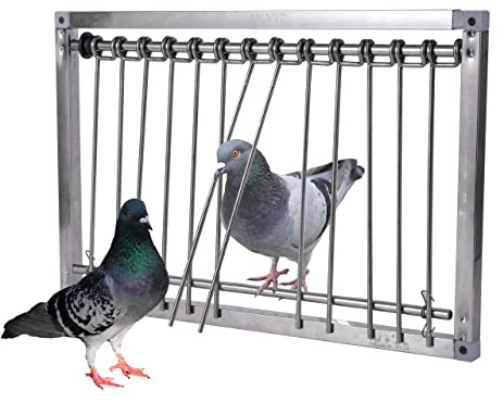 1PC Bird Cages Pigeon Trap Door Stainless Steel Wire Bars Frame Entrance U-Trap for Pigeon Birds House Door (39 * 26 cm)