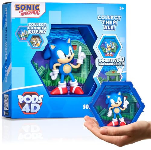 PODS 4D Sonic The Hedgehog| Einzigartige Bobblehead-Figur zum Verbinden und Eintauchen in die Märchenwelt | Für Wand oder Regal | Sonic Spielzeug und Geschenke | Serie 1 Nr. 483
