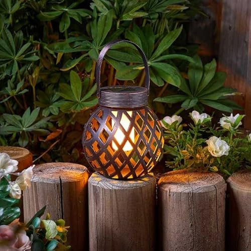 Marco Paul Solar LED Garden Lantern Lighting for Outdoors Hanging Light Up Lamp Outdoor Lighting for Garden Hanging Lantern for Outdoors Warm White Lighting