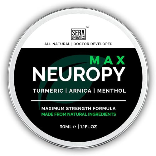 Neuropathy Cream – Turmeric, Arnica & Menthol Balm for Feet, Hands & Joints | Soothes Tingling & Nerve Sensations | Sera Organics (30g)