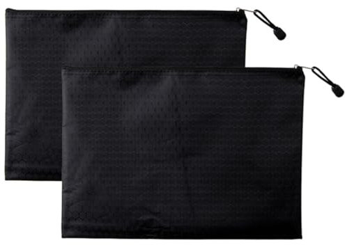 ZORVUJI 2 Geldtaschen Bankmappe Groß Bargeld Aufbewahrung Mit Reißverschluss (A5)