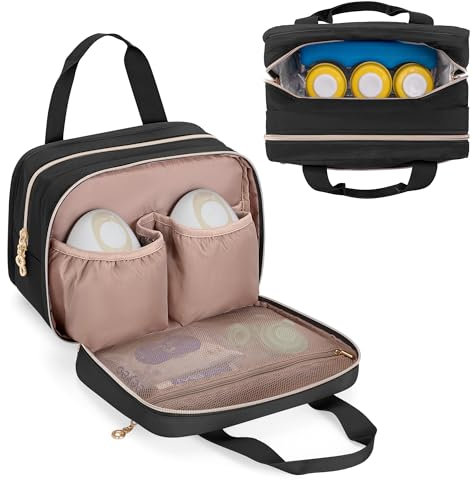 Damero Tragbare Muttermilchbeutel kompatibel mit Elvie, Willow und Momcozy Milchpumpe, Multifunktionell Muttermilch Kühltasche für Stillende Mütter, Milchbeutel für Muttermilch, Schwarz