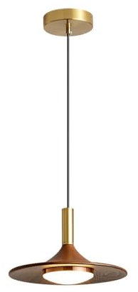 NICRX Lampada a Sospensione LED Annata,Altezza Regolabile,25cm Paralume in legno imitato,3 Colori Dimmerabili (3000K/4000K/6000K) Led Plafoniera per Soggiorno,Sala da Pranzo,Camera da Letto(25cm)