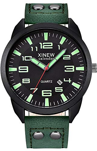 Analoga armbandsur armbandsur datum avslappnad herr kvarts läder herrklocka landklockor för män
