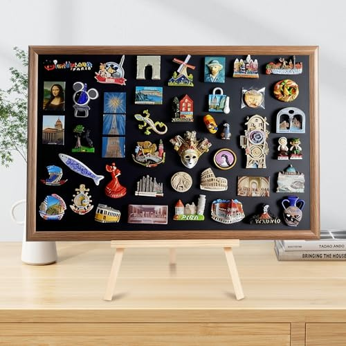 Lavagna magnetica nera, 30 x 40 cm, lavagna magnetica, in metallo, ideale per soggiorno, cucina, corridoio, cameretta dei bambini, ufficio, lavagna per magneti turistici