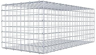 GABIONA Cesto in pietra Gabione rettangolare, larghezza maglie 5 x 5 cm, profondità 50 cm, gabbione 100 x 40 x 50 cm (lunghezza x altezza x profondità), anello a C