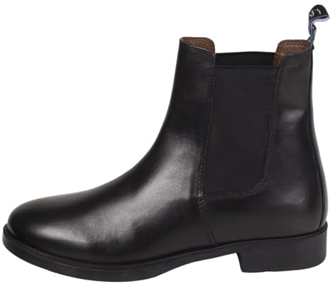 Lazura - Jodhpur Reitstiefelette Basic Plus | Kinder Stiefeletten mit Elastikeinsatz & Pull-On | schwarze Chelsea Boots aus Leder | Reitschuhe für Jungen & Mädchen in Größe 35