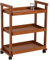 MEEDEN Beistellwagen mit Rollen, Walnuss 3-Tier Multifunktionale Art Storage Cart Organizer, Massivholz Buche Studio Cart Art Taboret mit Caster Wheels für Künstler