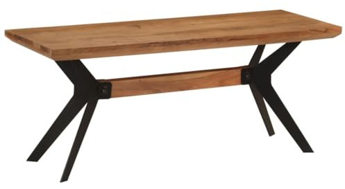 vidaXL Banc à Manger, Table à Dîner, Chaise à Manger, Siège à Dîner, Meuble de Cuisine Intérieur, Industriel, Bois Massif Acacia et Acier