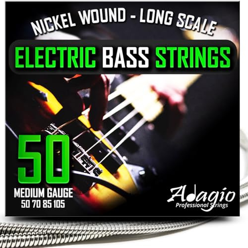 050-105 Medium Electric Bass Guitar Strings Set for Power Swing Jazz Nickel Wound - ADAGIO PRO