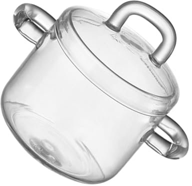 Mikinona 1Stk Topf aus Glas glasschälchen mit deckel Rindfleisch-Eintopfschalen Schüsseln für Dessertförmchen Suppenschüssel klarer Behälter beheizbare Glasschüssel Glastopf auf dem Herd
