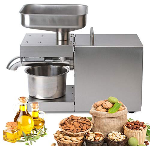 600W Pressa Elettrica, Noci Arachidi Frantoio a Freddo & Caldo, Estrattore di Olio Automatico in Acciaio Inox per Commerciale e Domestico, Macchina di Estrazione