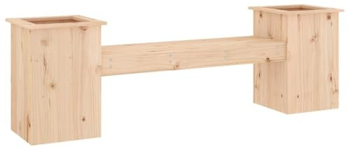HETFTJN Banc de salle à manger - Banc de jardin avec pots de fleurs - 184,5 x 39,5 x 56,5 cm - En pin massif - Pour balcon, extérieur, jardin, terrasse