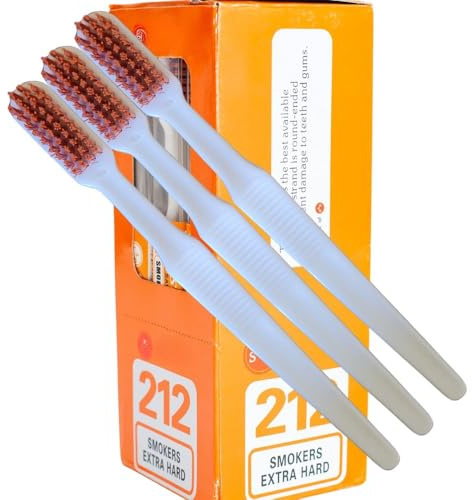 Smokers Hard Plaque Remover Toothbrush Set for Adults - Best Plaque and Tartar Remover Tooth Brushes with Hard Bristles ,Dental Tools to Remove Plaque , Cleaning Brushes for Oral Care (Pack of 3)