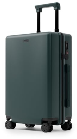 PASTELS® Cabin Suitcase – 100% Polycarbonate Carry On Luggage | 55x37x20 | Lightweight with Hard Shell 4 Spinner Wheels & TSA Locks | Fits Ryanair, EasyJet, Jet2 (Hunter Green, Cabin - 55 x 37 x 20cm)