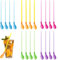 20 Pieces Slushie Straws, Colored Straw Spoon 2 in 1, Reusable Slush Straws Spoon for Smoothie, Milkshake, Cocktails, Coffee and Hot Drinks