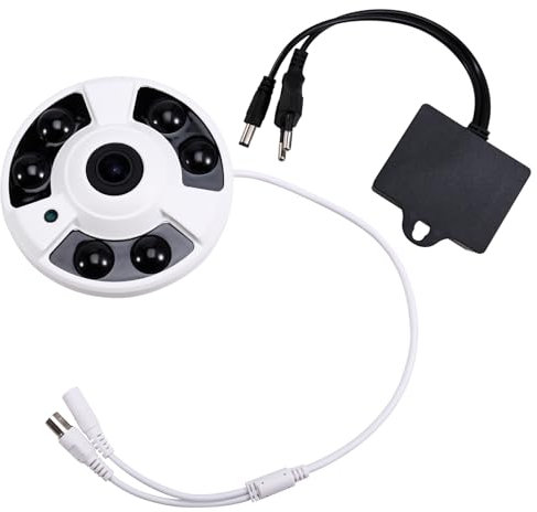 Rvyan Telecamera Wi-Fi da 5 MP, Obiettivo Fisheye, Telecamera Panoramica, Registrazione Audio, Rilevamento del Movimento, Spina UE