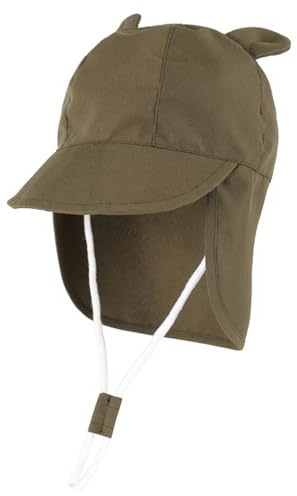 Jupsk Baby solhatt småbarn hinkhatt brett brätte sommar strandmössa med nackskydd UPF50 för barn pojkar flickor 1-4 år, gRÖN, 6-12 Månader