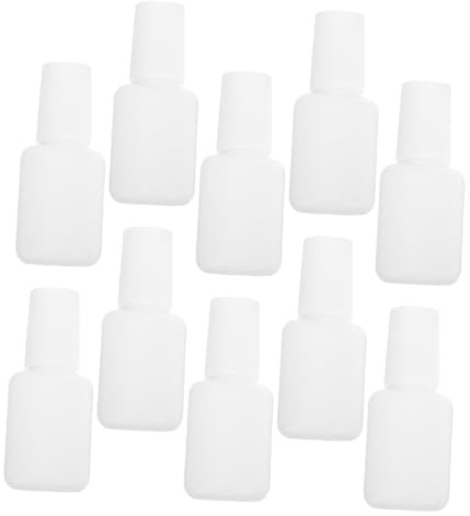 VALICLUD 22pcs 10ml White Nail Cuticle Oil Bottles and Empty Nail Polish Jars Set Glue Containers for Diy Art and