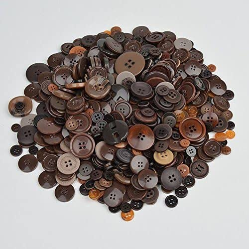 330g Brown Buttons for Crafts Bulk Assorted Size Tan Craft Button for Art, DIY Crafting, Christmas Decoration